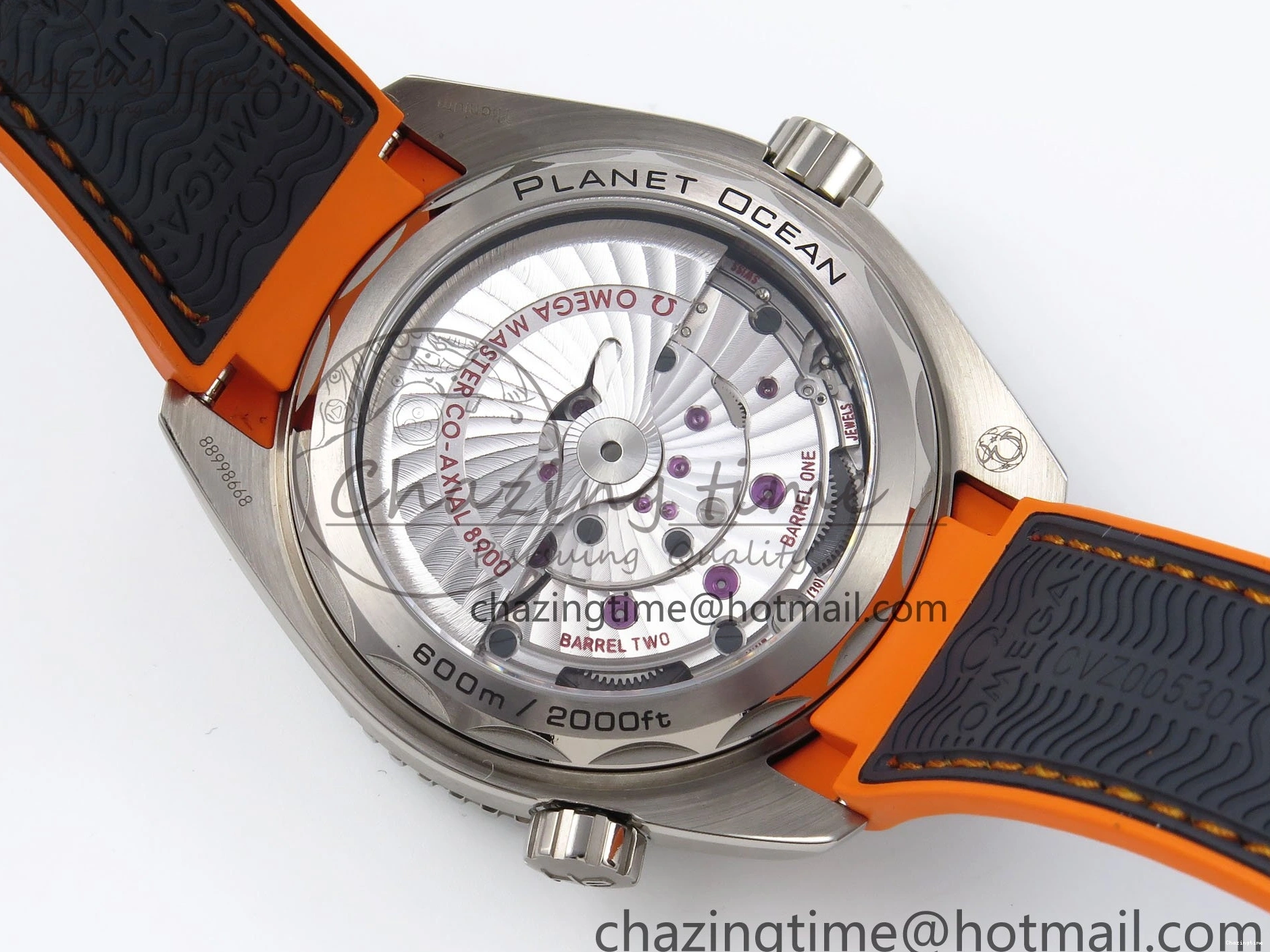 0311 Comfortable Planet Ocean 43.5mm SS VSF 1:1 Best Edition Black Orange Bezel Gray Dial on Nylon Strap A8900 Super Clone V 7730